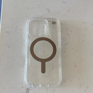 Speck Clear Glitter iPhone 16 Pro Phone Case with MagSafe